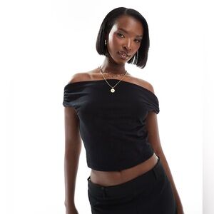 ASOS DESIGN off the shoulder top in black